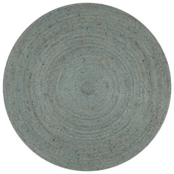Round Handmade Jute Rug - Olive Green - 120cm