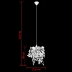 Leaves Paillette Pendant Chandelier - Silver - 21.5 x 3cm