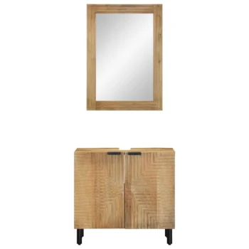 2 Piece Bathroom Furniture Set - Solid Mango Wood