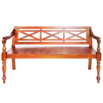 Classic Solid Mahogany Batavia Bench - Dark Brown - 123 x 50 x 81cm