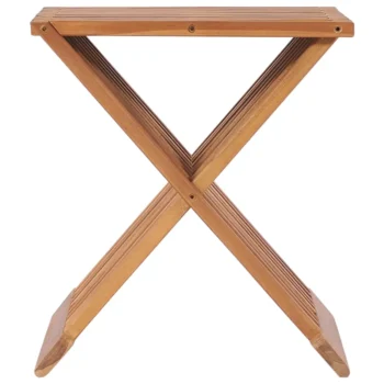 X Shaped Foldable Stool - Solid Teak Wood - 40 x 32 x 45cm