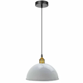 White Modern Dome Pendant Light Shade - 40cm