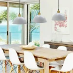 White Modern Dome Pendant Light Shade - 40cm