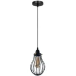 Retro Industrial Black Indoor Hanging Adjustable Pendant Light