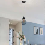 Retro Industrial Black Indoor Hanging Adjustable Pendant Light