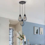 Retro Industrial Black Indoor Hanging Adjustable Pendant Light