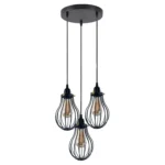 Retro Industrial Black Indoor Hanging Adjustable Pendant Light