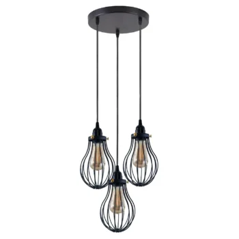 Retro Industrial Black Indoor Hanging Adjustable Pendant Light