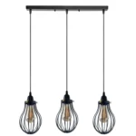 Retro Industrial Black Indoor Hanging Adjustable Pendant Light