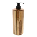 Natural Java Teakwood Soap Dispenser - Round