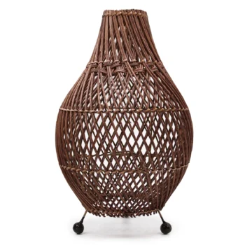 Natural Rattan Table Lamp - Dark Brown