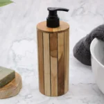 Natural Java Teakwood Soap Dispenser - Round