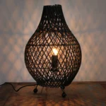 Natural Rattan Table Lamp - Dark Brown