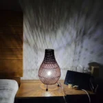 Natural Rattan Table Lamp - Dark Brown