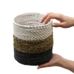 Seagrass Baskets - 3 Piece Set - Natural / White