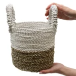 Seagrass Basket Set - Orange / Natural / White