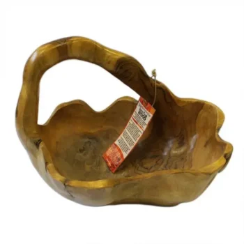 Large Back Handle Teak Root Bowl - Approx 30cm