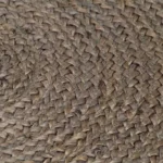 Round Hand-Braided Jute Rug - Grey - 90cm