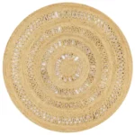 Round Hand-Braided Jute Rug - 120cm