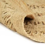 Round Hand-Braided Jute Rug - 120cm