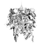 Silver Pendant Chandelier Lamp - Leaf Design - 21.5 x 30cm