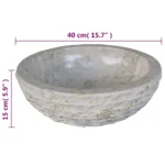 Round Marble Basin - Cream - 40cm