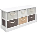 6 Drawer Storage Bench - 95 x 28 x 47cm