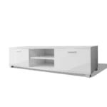 Modern TV Cabinet - High-Gloss White - 140 x 40.5 x 35cm