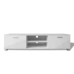 Modern TV Cabinet - High-Gloss White - 140 x 40.5 x 35cm