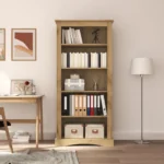 5 Tier Bookcase - Mexican Pine Corona Range - 81 x 40 x 170cm