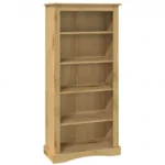 5 Tier Bookcase - Mexican Pine Corona Range - 81 x 40 x 170cm