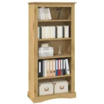 5 Tier Bookcase - Mexican Pine Corona Range - 81 x 40 x 170cm