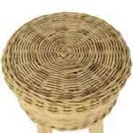 Bar Stool Natural Rattan - Solid Teak Legs