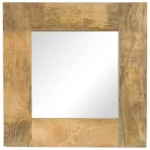 Square Wooden Mirror - Mango Wood - 50 x 50cm