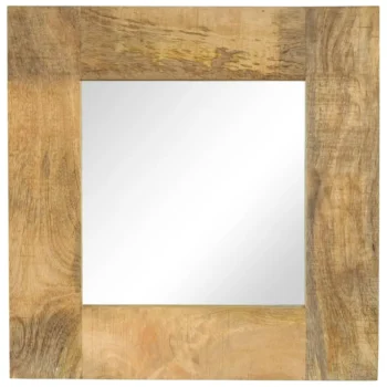 Square Wooden Mirror - Mango Wood - 50 x 50cm