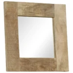 Square Wooden Mirror - Mango Wood - 50 x 50cm