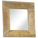 Square Wooden Mirror - Mango Wood - 50 x 50cm