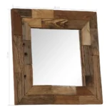 Square Wooden Mirror - Reclaimed Wood - 50 x 50cm