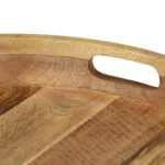 Round Wooden Coffee Table - Solid Mango - 50 x 40cm