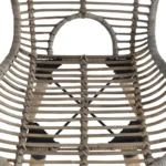 2 Stylish Natural Rattan Dining Chairs - Brown