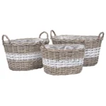 3 Wicker Plant Pots - Raised Bed - Pe Lining