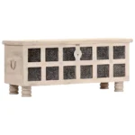 Acacia Wood - Storage Box - White - 110 x 40 x 45cm