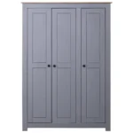 3 Door Wardrobe - Pine Panama Range - Grey - 118 x 50 x 171.5cm