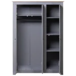 3 Door Wardrobe - Pine Panama Range - Grey - 118 x 50 x 171.5cm