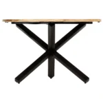 Round Solid Mango Wood Dining Table - 120 x 76cm