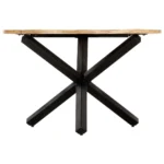 Round Solid Mango Wood Dining Table - 120 x 76cm