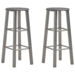 x2 Bar Stools - Anthracite - 30 x 30 x 70cm