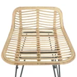 x2 Poly Rattan Bar Chairs - Natural - 46 x 48 x 79cm