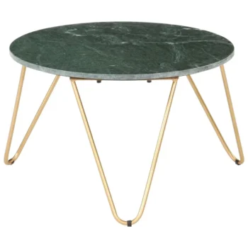 Coffee Table - Green - Real Stone with Marble Texture - 65 x 65 x 42cm