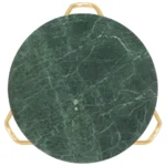 Coffee Table - Green - Real Stone with Marble Texture - 65 x 65 x 42cm